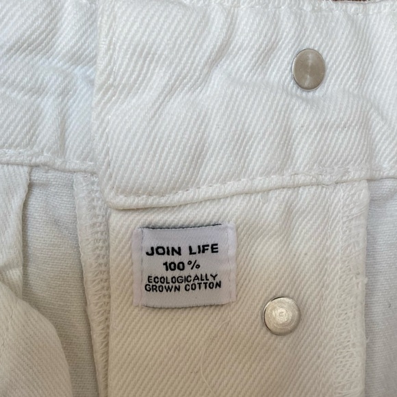 Zara High Rise Button-Up Straight Raw Hem-6 - Picture 4 of 5